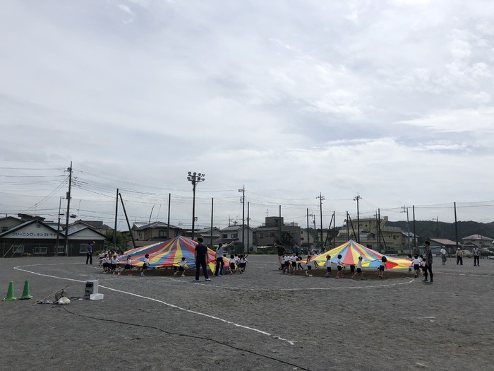 グランドでも大成功！風の向きに注意して！