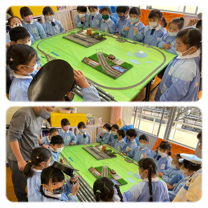 みんな目がキラキラ?今日は年長さんたちが大ジオラマ展へ??
