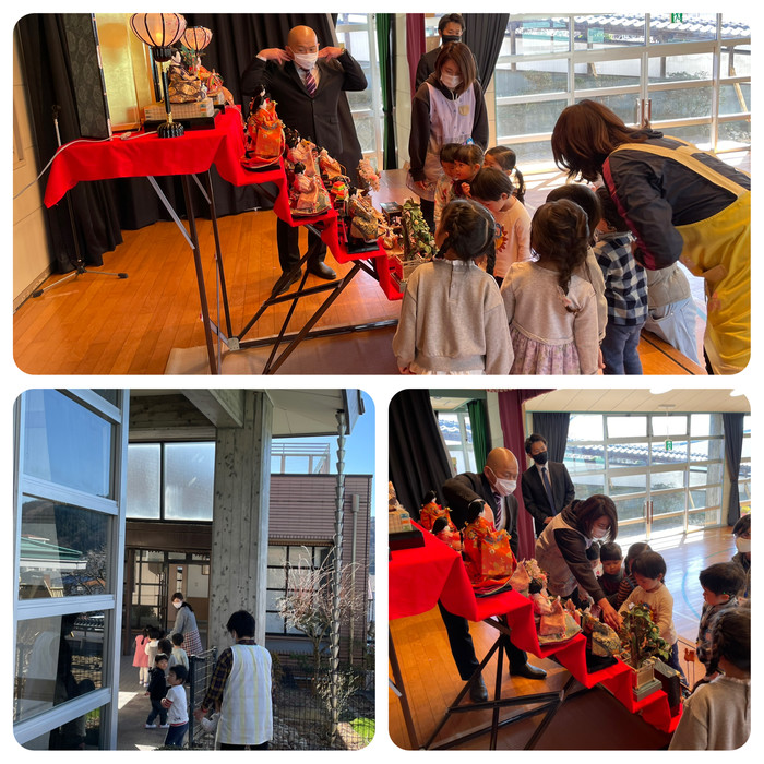 すみれ組さんたちは写真を撮ってもらった後、おひなさま見学してました(^^)