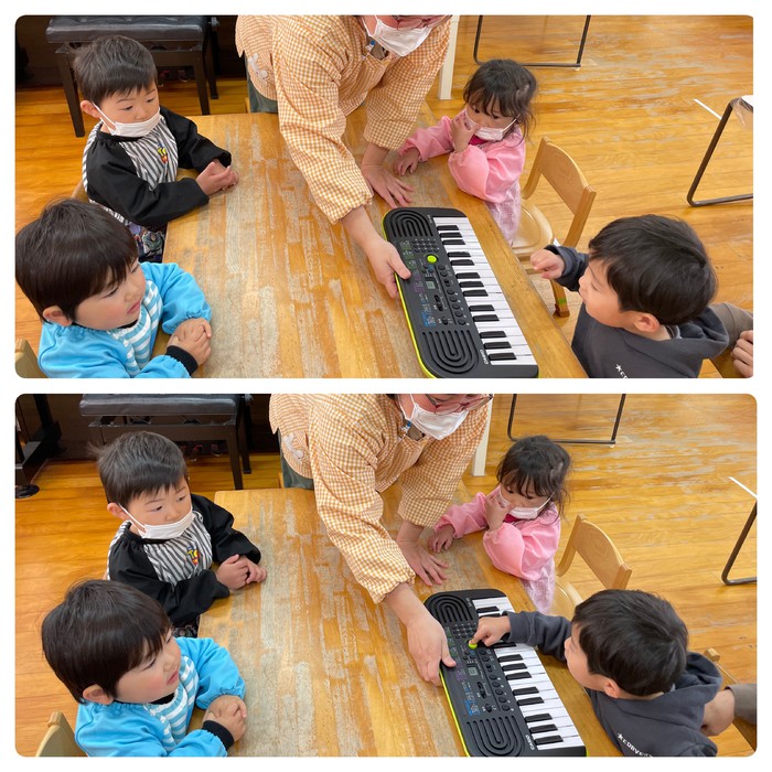 パンダクラブでいろんな体験をしているプレのお友だち。お席について先生のお話が聞けることがまずすばらしい！！貴重な経験を積み重ねて健やかに育っています。