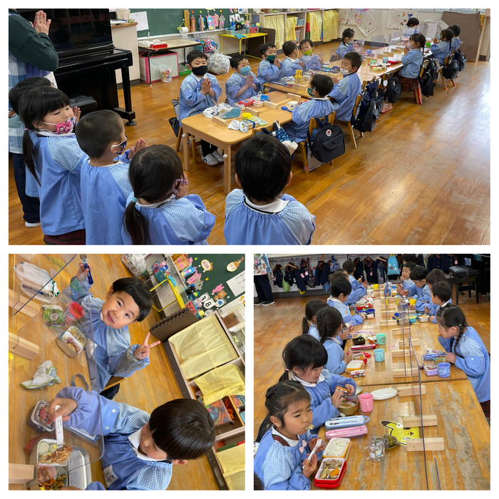 お当番活動も板についてきた年少さんたち