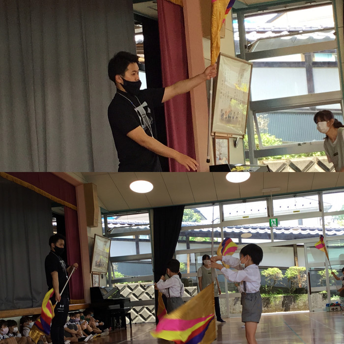 ガードを指導する柊二先生