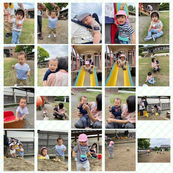 かんろさんもれんげさんも本園の園庭が大好きです。お兄ちゃんお姉ちゃんにも会えるもんね 