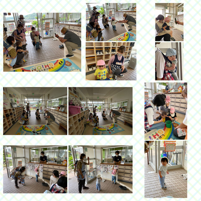 砂場から出てきたサワガニも見たよ！お兄さんお姉さんの体育指導も見たよ！四恩幼稚園にも楽しいがたくさんあるね 