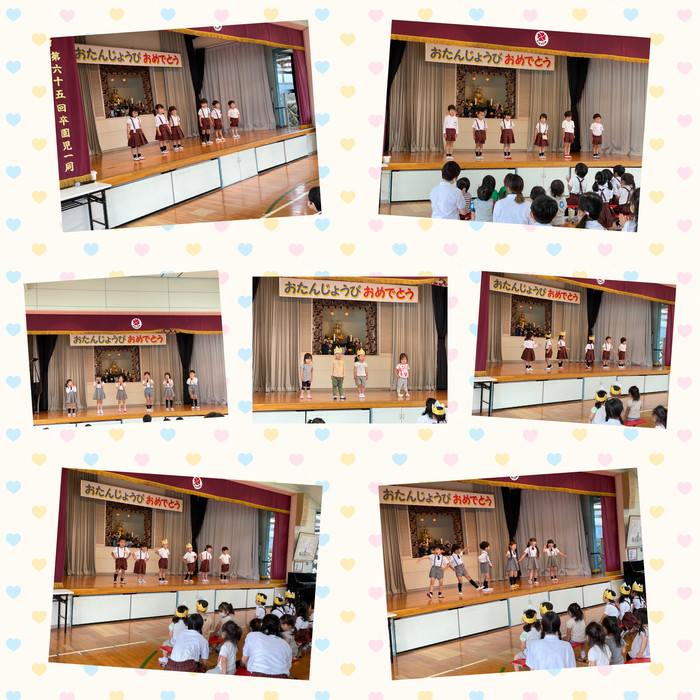 5月生まれさん誕生会の様子。歌の発表をしました♪